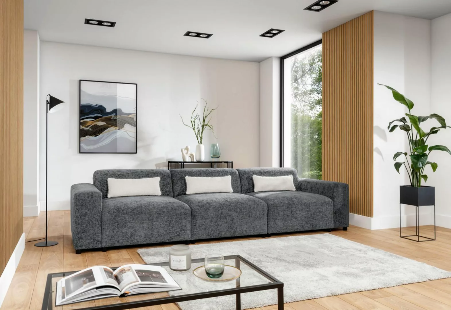 Furnix Sofa ROLIA 3-Sitzer moderne Polstercouch mit Armlehnen, hochwertiger günstig online kaufen