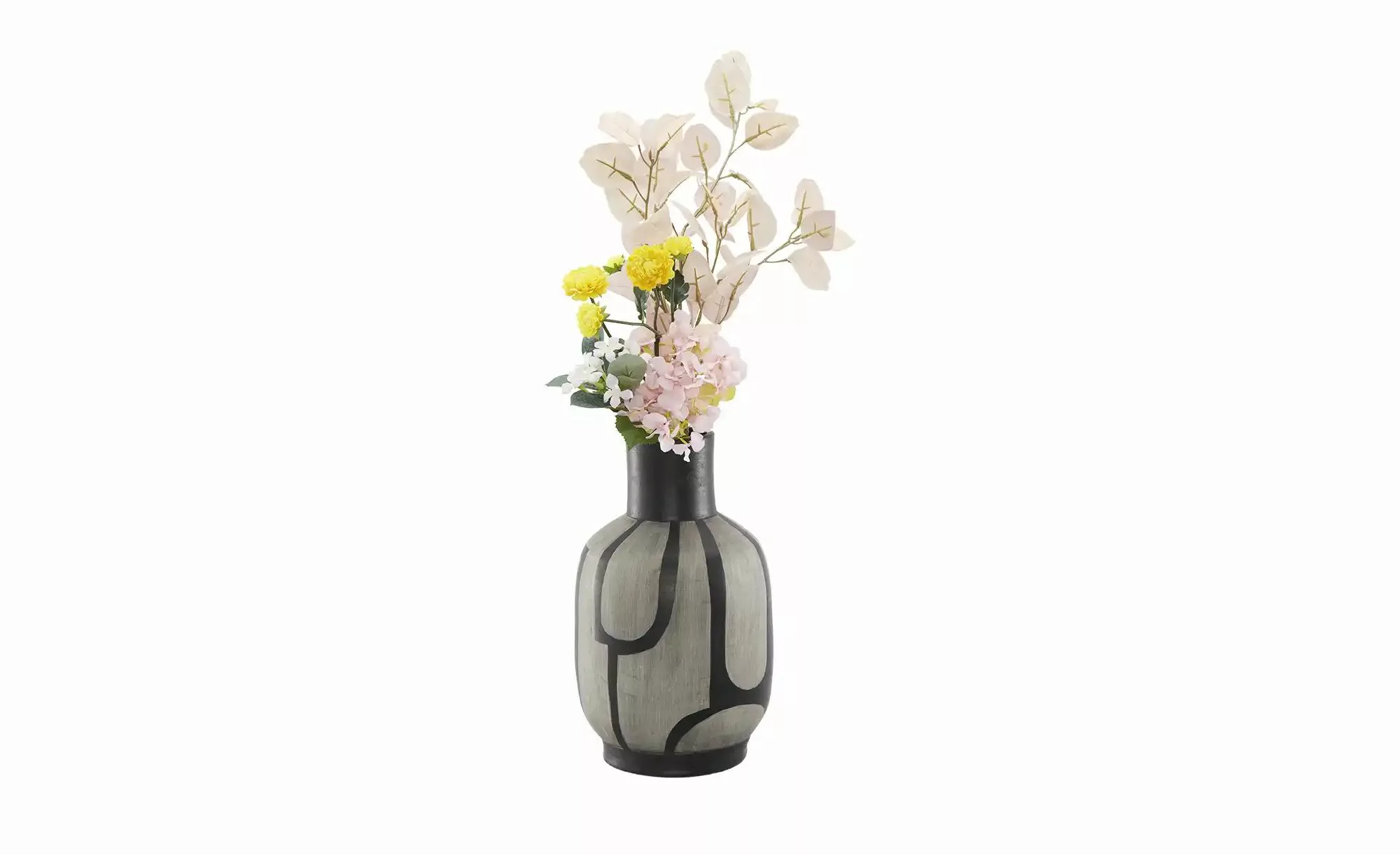 HOME STORY Deko Vase   ¦ schwarz ¦ Terracotta ¦ Maße (cm): H: 37,46  Ø: 21. günstig online kaufen