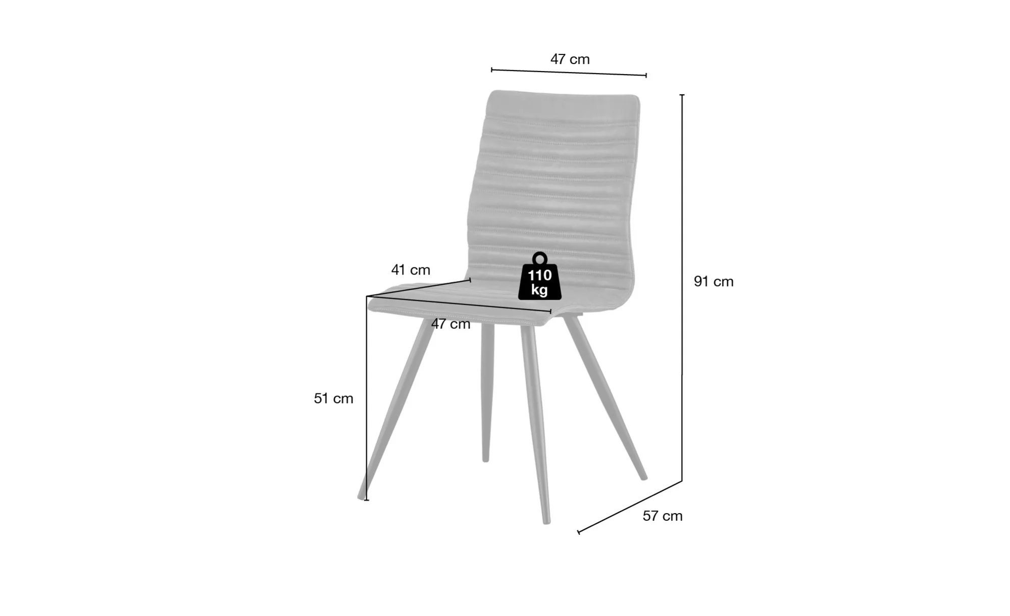 Stuhl  Ballarat - braun - 47 cm - 91 cm - 57 cm - Sconto günstig online kaufen