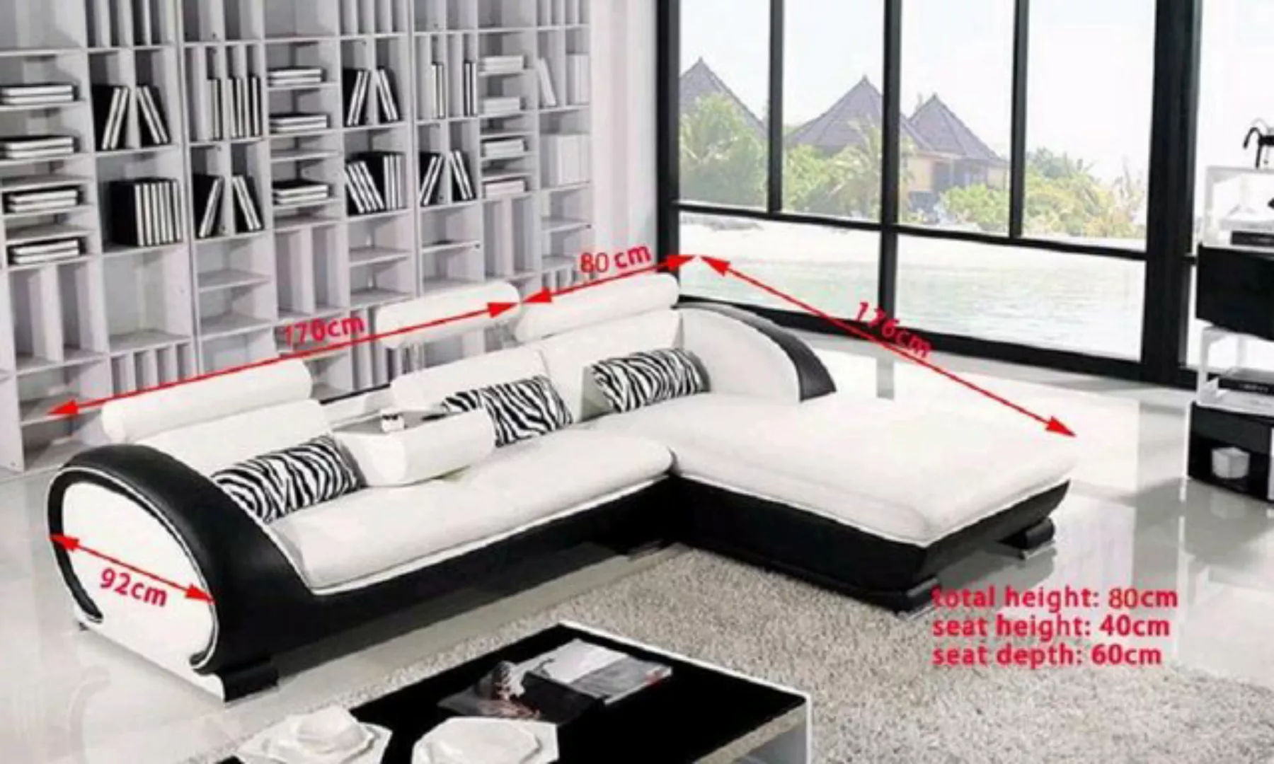 JVmoebel Ecksofa, Ecksofa Ledersofa Wohnlandschaft L Form Sofa Couch Polste günstig online kaufen