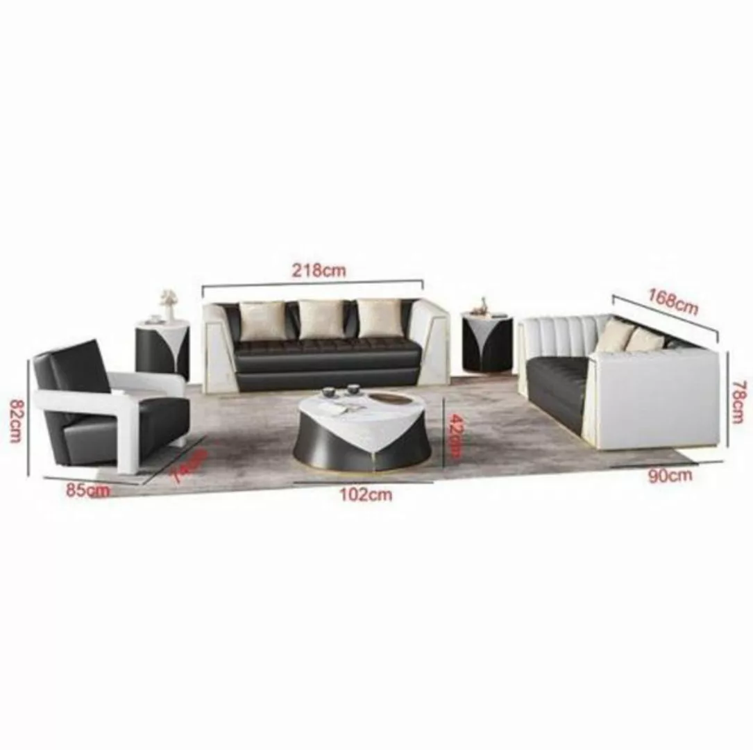 JVmoebel Sofa Chesterfield Sofa Couch Set 3+2+1 Leder Couchen Polster Möbel günstig online kaufen