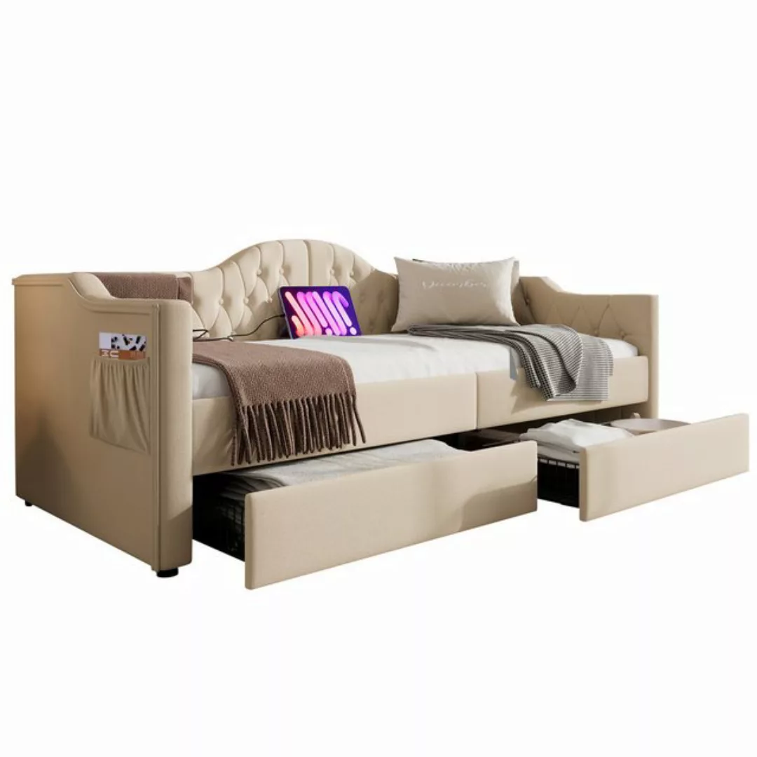 MODFU Daybett Tagesbett Schlafsofa (90x190cm), mit USB Type C Ladefunktion günstig online kaufen