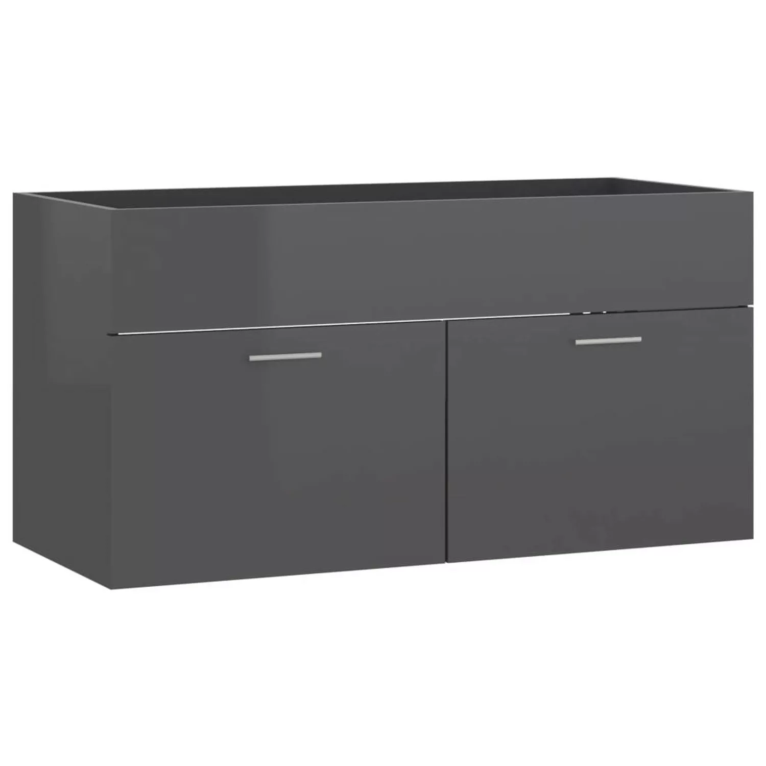vidaXL Badezimmer-Set Waschbeckenunterschrank Hochglanz-Grau 90x38,5x46cm, günstig online kaufen