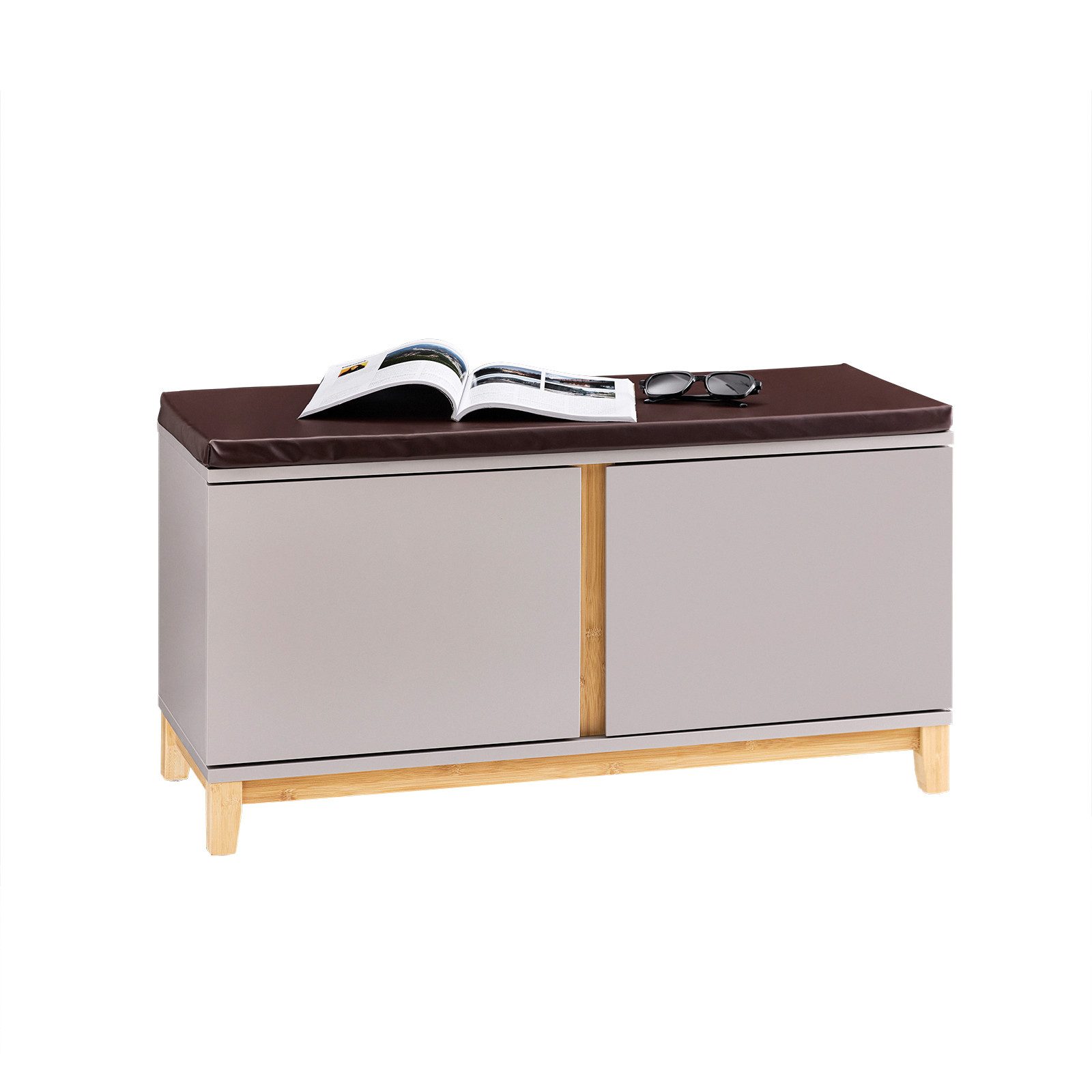 SoBuy Schuhbank mit Sitzfläche Garderobenbank Sitzbank Dielenbank FSR117-KA günstig online kaufen