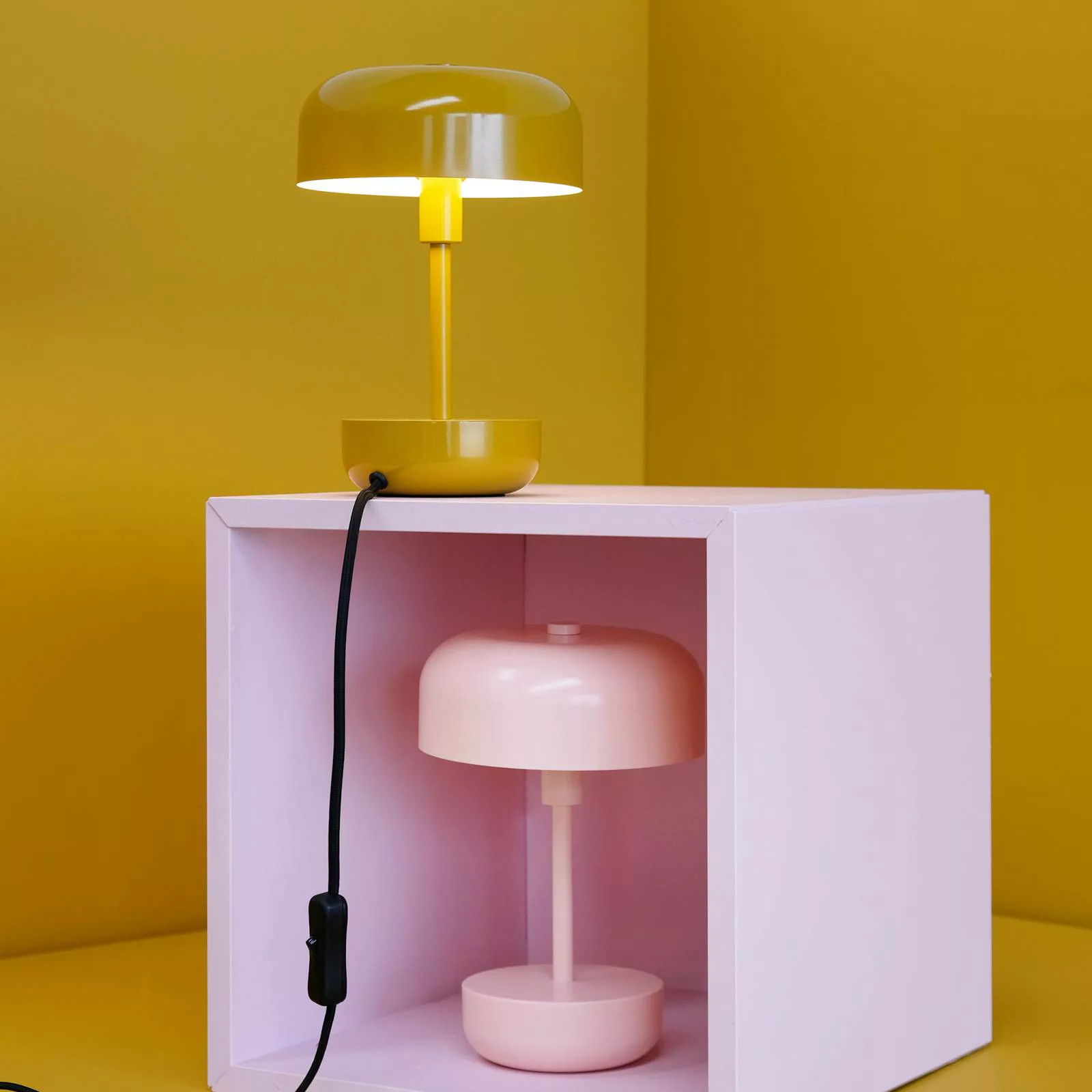 Dyberg Larsen LED-Akku-Tischleuchte Haipot, rosa, dimmbar günstig online kaufen