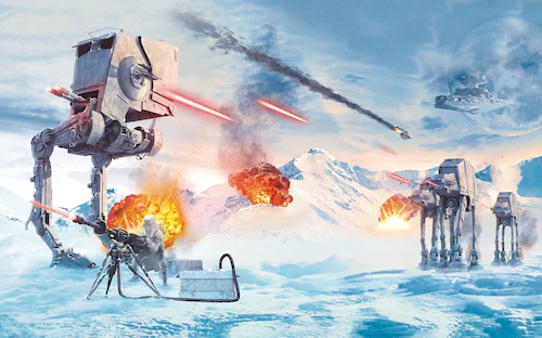 Komar Fototapete »Vlies Fototapete - Star Wars Hoth Showdown- Größe 400 x 2 günstig online kaufen