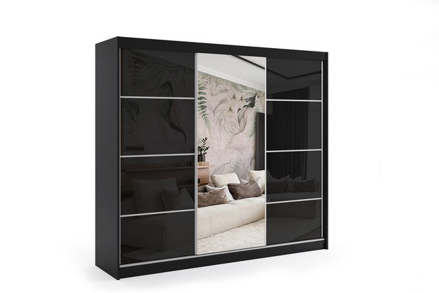 ALTDECOR Schiebetürenschrank VIVI 2 (Kleiderschrank Aluminium-Leisten, Spie günstig online kaufen