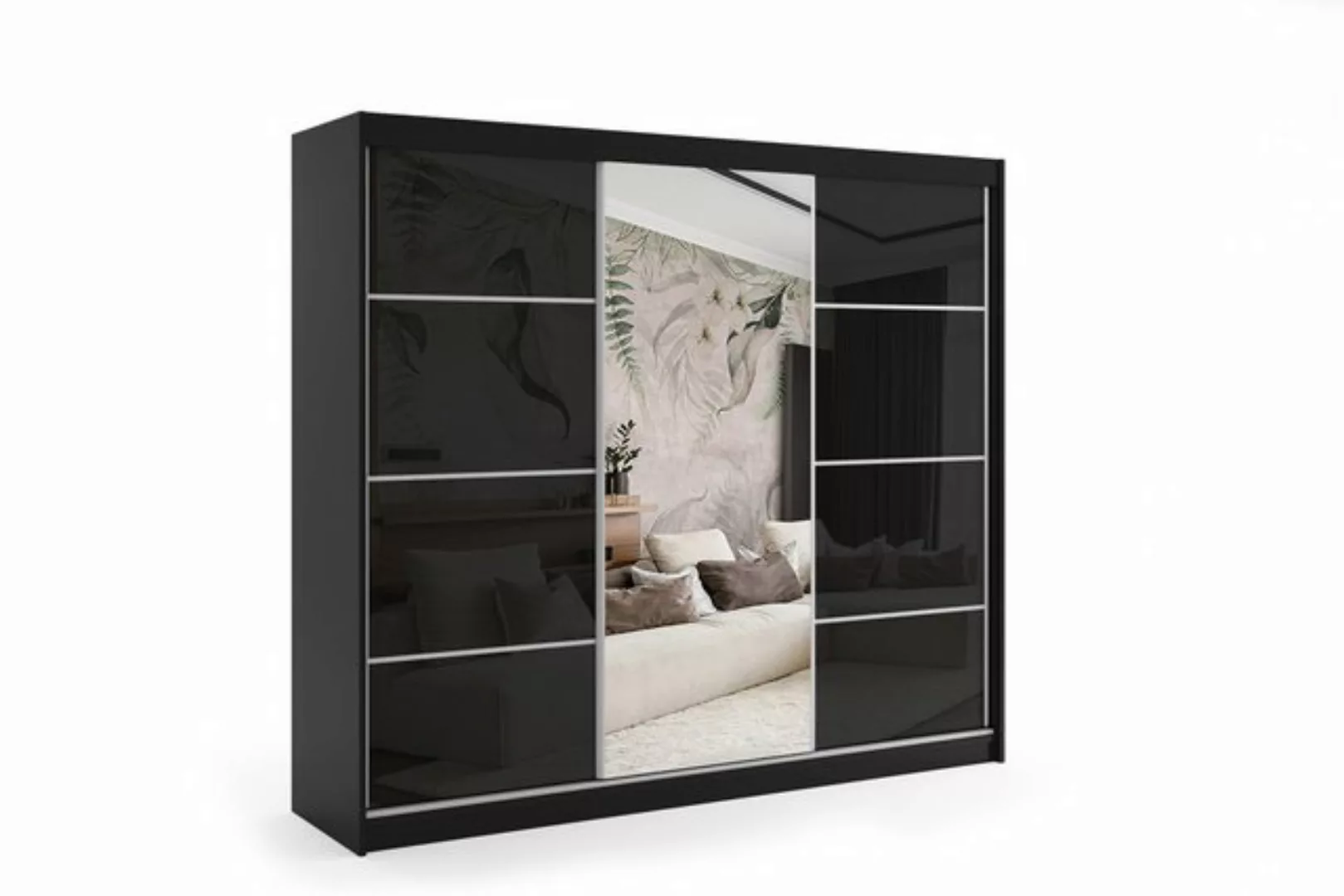 ALTDECOR Schiebetürenschrank VIVI 2 (Kleiderschrank Aluminium-Leisten, Spie günstig online kaufen