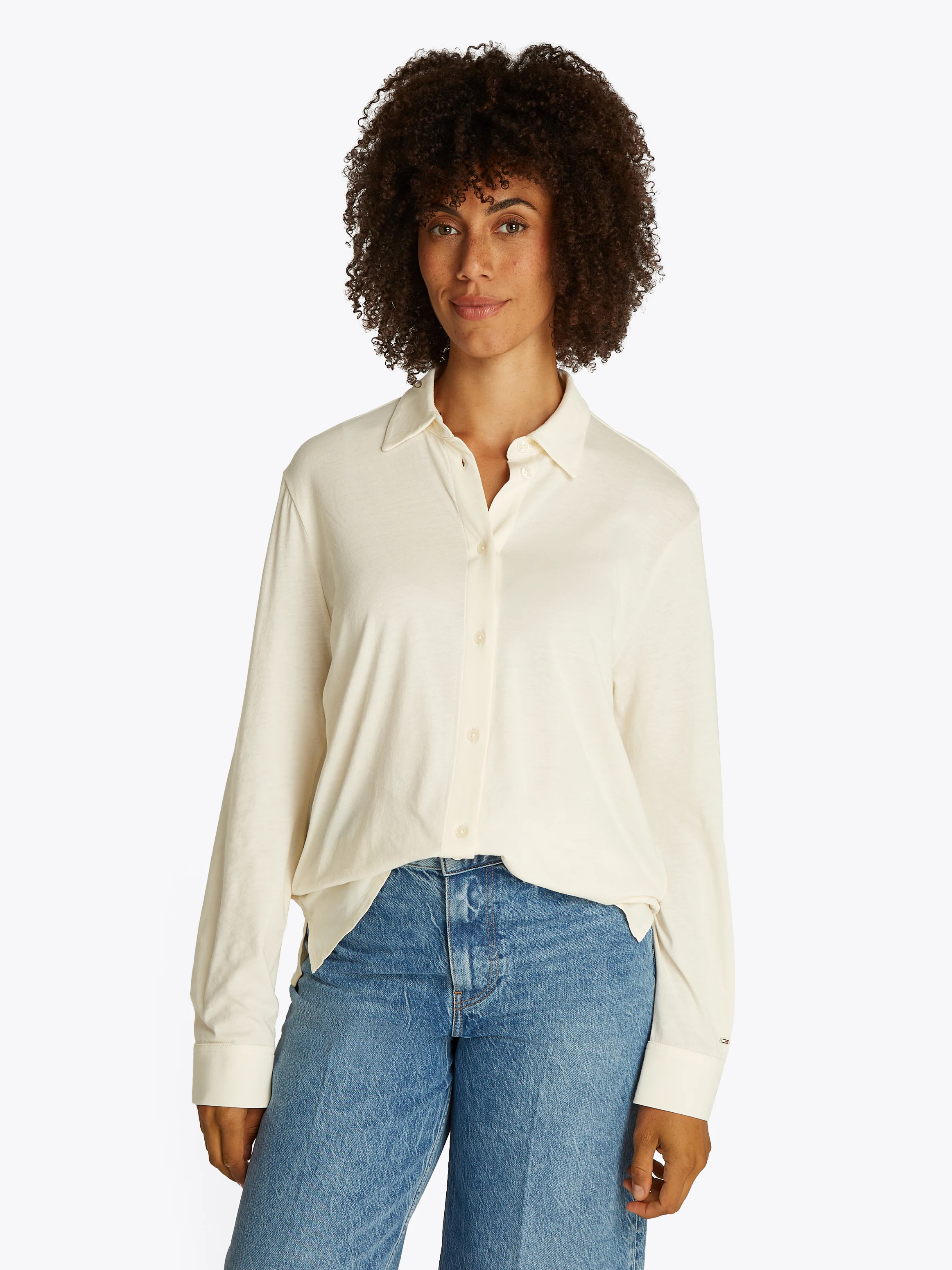 Tommy Hilfiger Klassische Bluse "CASUAL BTN DOWN SHIRT LS", mit Metalllabel günstig online kaufen