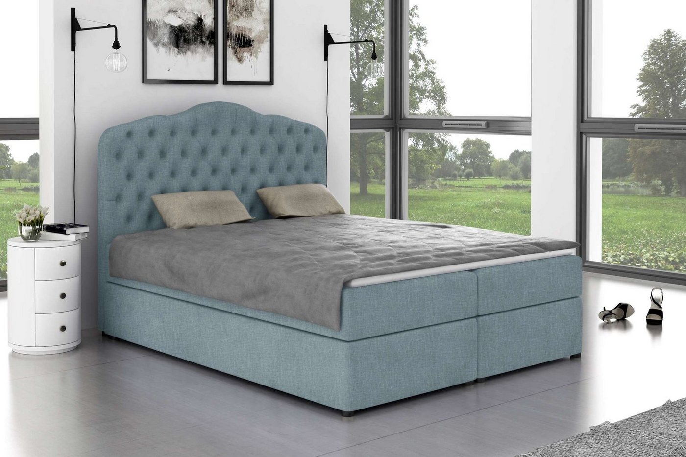 99rooms Boxspringbett Dorin (Schlafzimmerbett, Bett), 140/160/180/200 x 200 günstig online kaufen