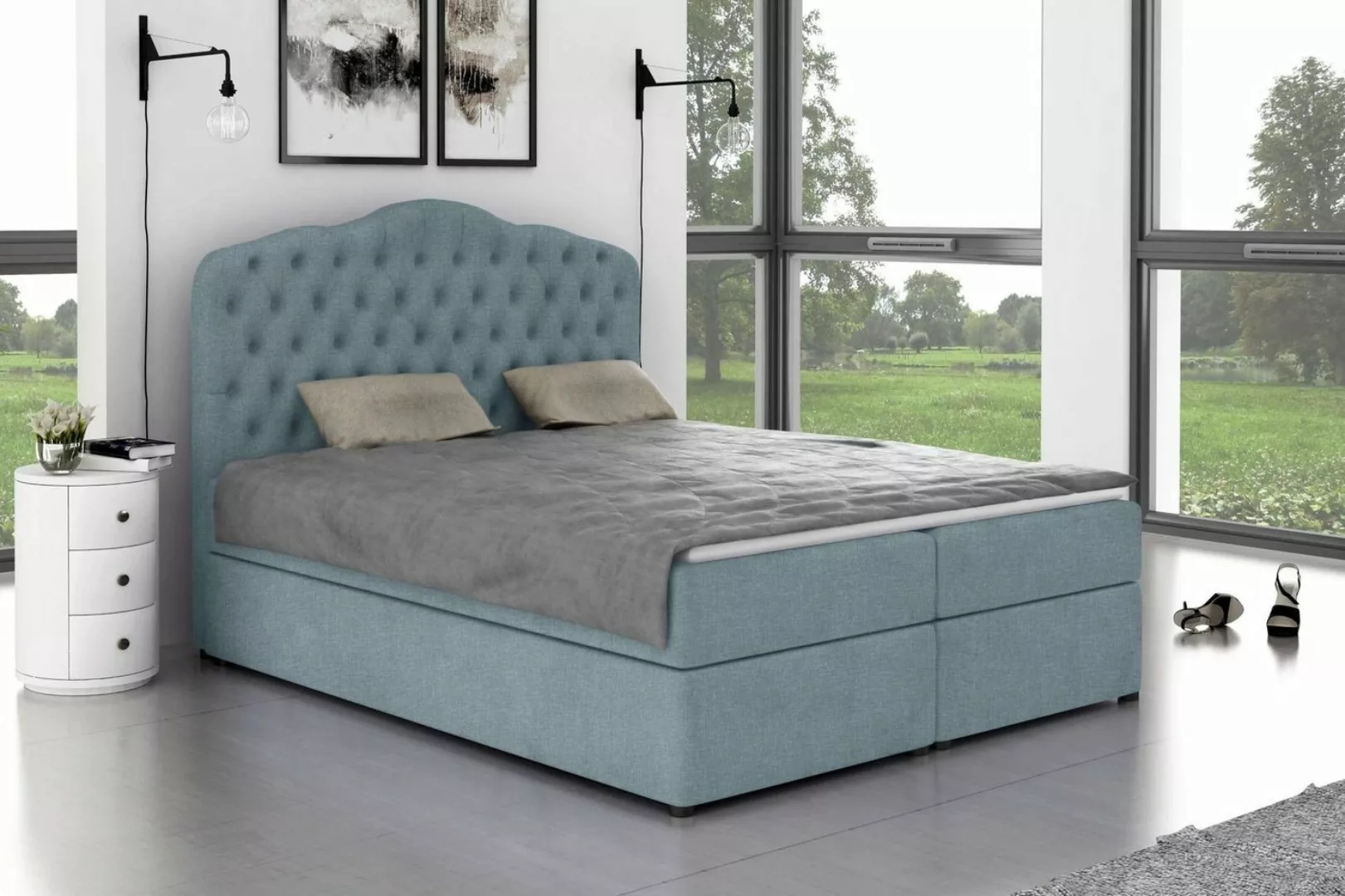 99rooms Boxspringbett Dorin (Schlafzimmerbett, Bett), 140/160/180/200 x 200 günstig online kaufen