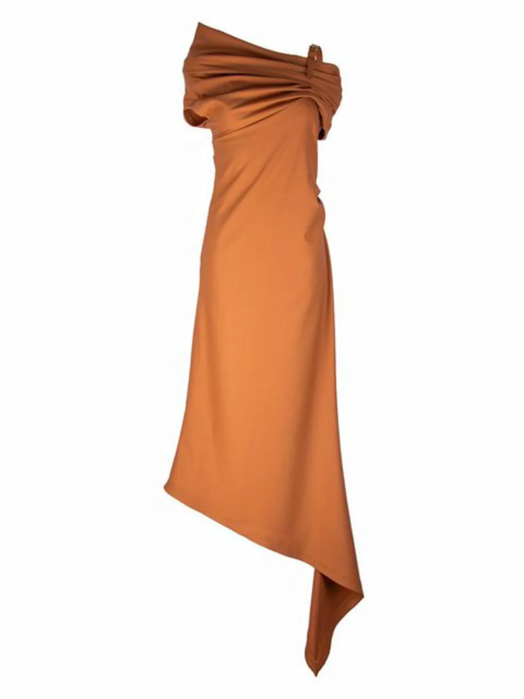 RUA & RUA Cocktailkleid Asymmetrisches Kleid aus Stretch Wolle in Terracott günstig online kaufen