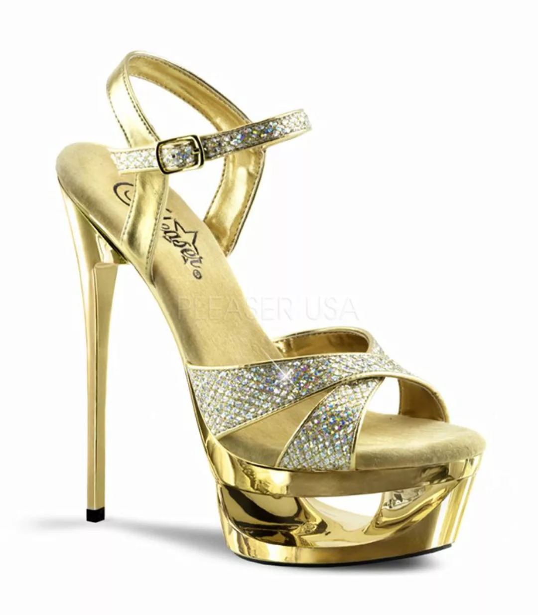 Plateau Sandalette ECLIPSE-619G - Gold/Gold Glitter (Schuhgröße: EUR 41) günstig online kaufen