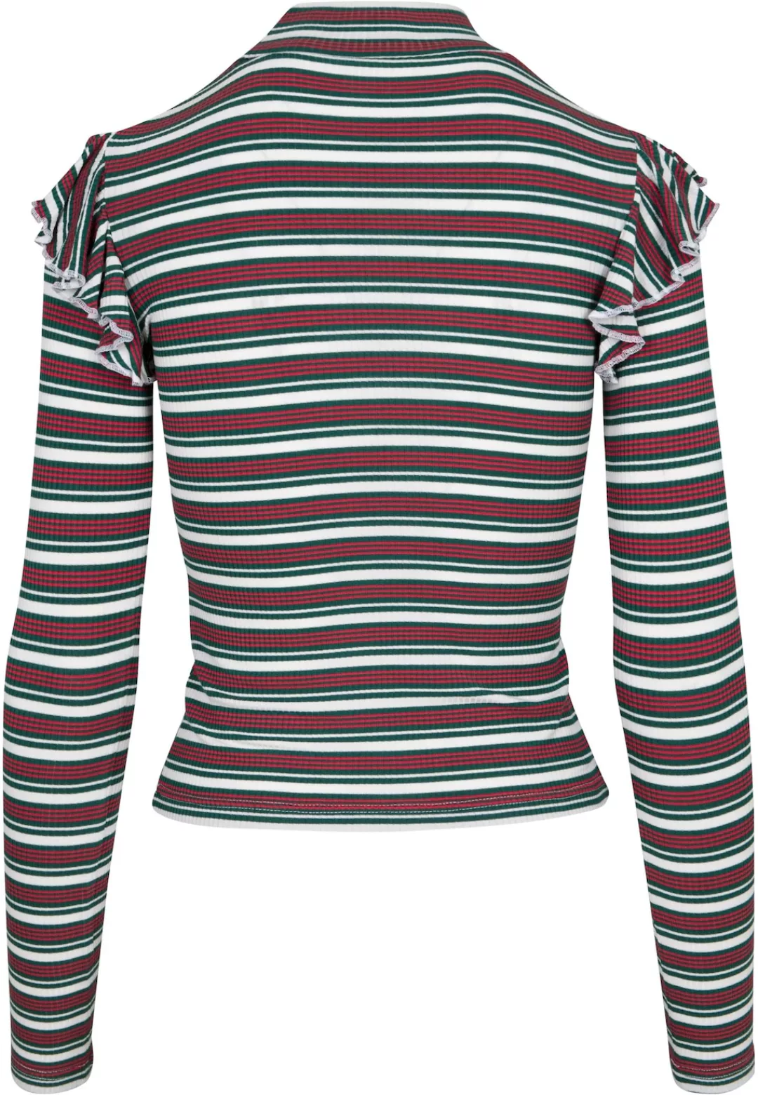 URBAN CLASSICS T-Shirt "Urban Classics Damen Ladies Rib Striped Volant Turt günstig online kaufen