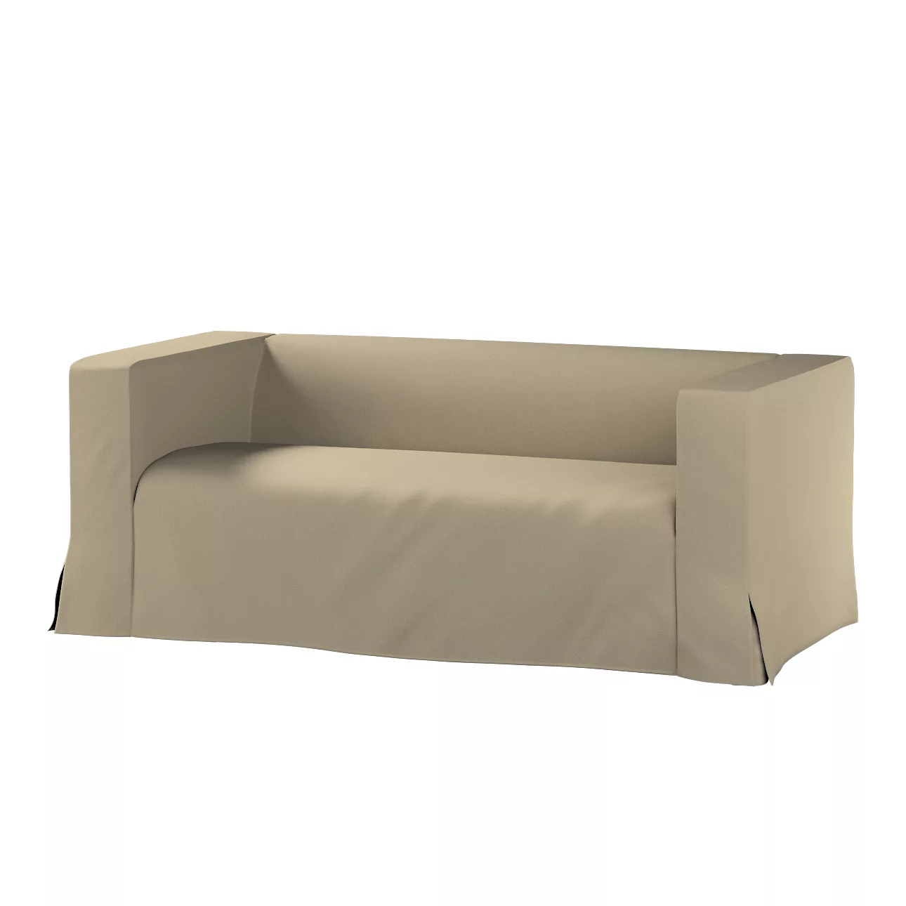 Bezug für Klippan 2-Sitzer Sofa, lang mit Kellerfalte, dunkelbeige, Klippan günstig online kaufen