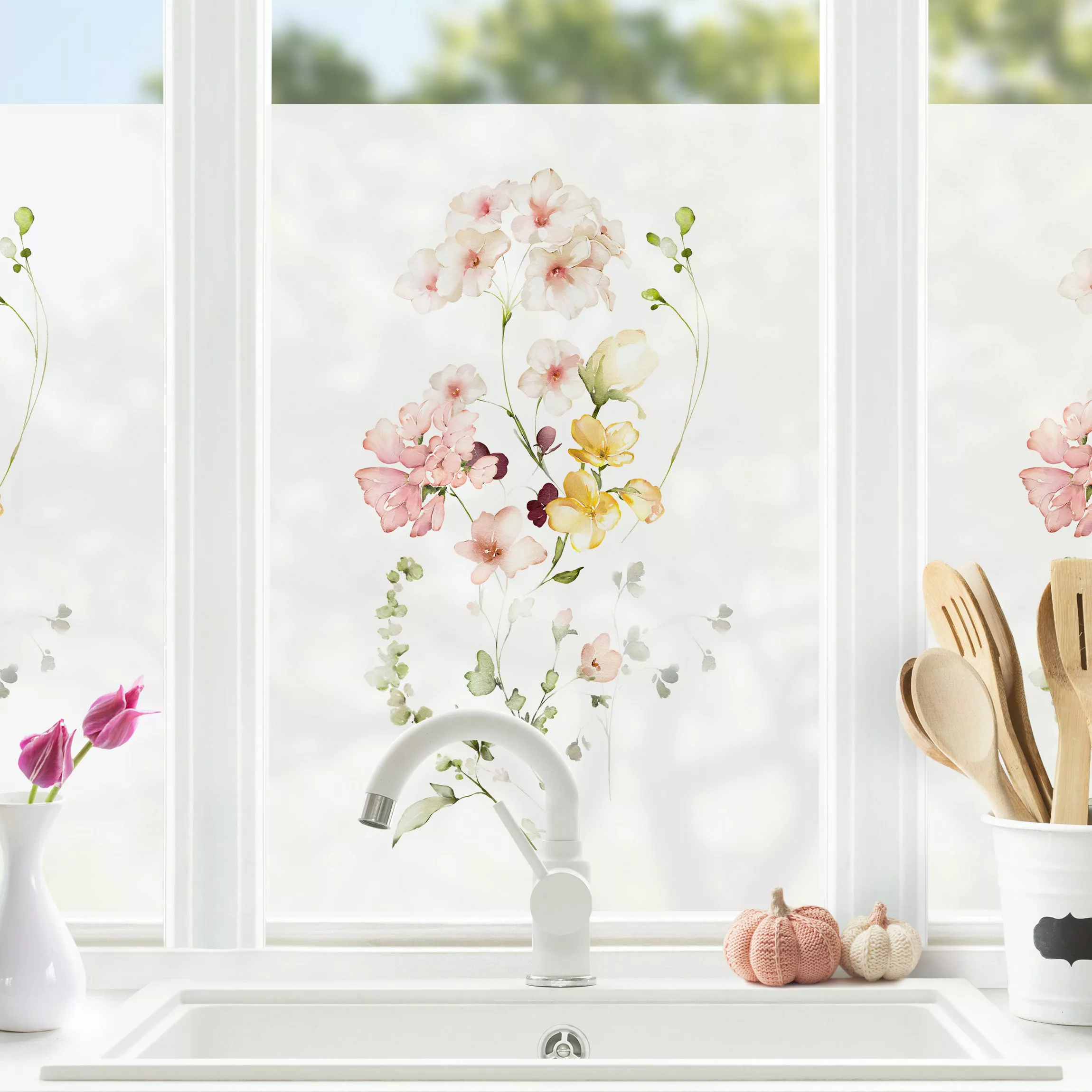 Fensterfolie Zarte Blüten Rosa II günstig online kaufen