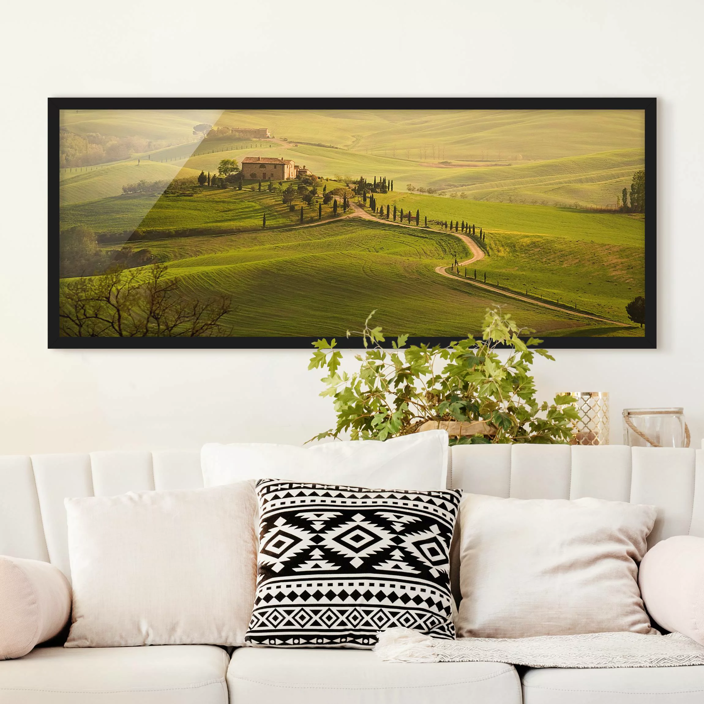 Bild mit Rahmen Natur & Landschaft - Panorama Chianti Toskana günstig online kaufen