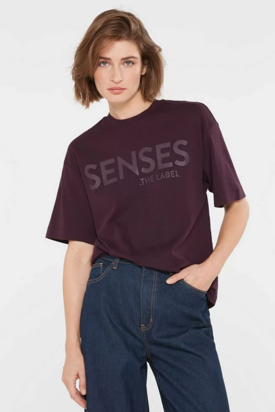 SENSES.THE LABEL Rundhalsshirt aus Baumwolle günstig online kaufen