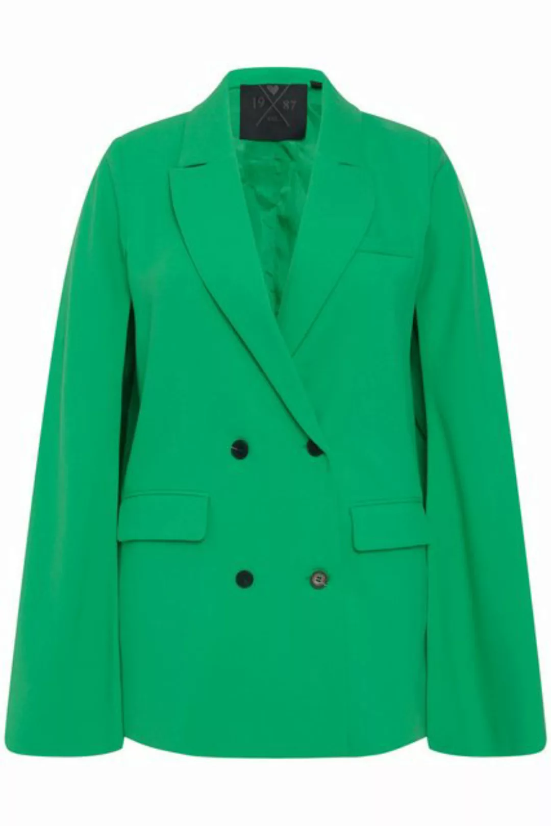 Ulla Popken Blusenblazer Blazer mit Cape A-Linie Reverskragen doppelreihig günstig online kaufen