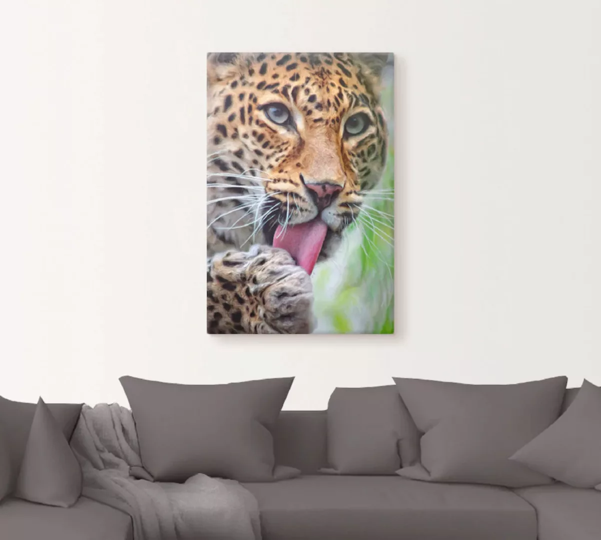 Artland Wandbild »Leopard«, Wildtiere, (1 St.), als Leinwandbild, Poster, W günstig online kaufen