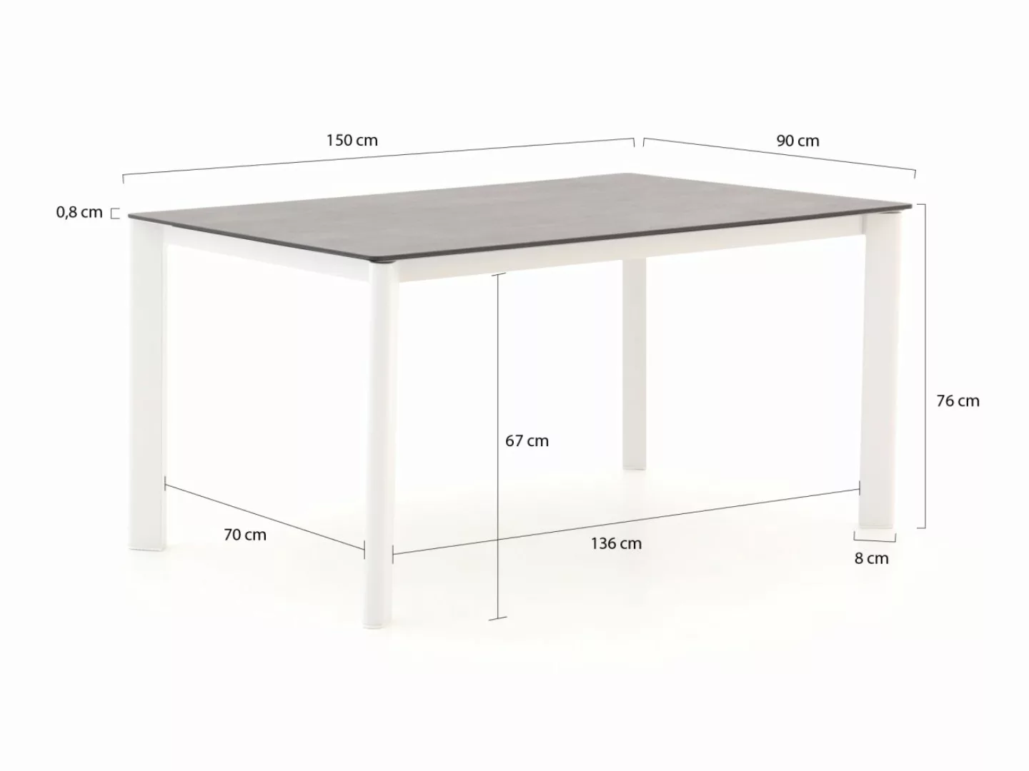 Bellagio Isolo Gartentisch 150x90x76 cm günstig online kaufen