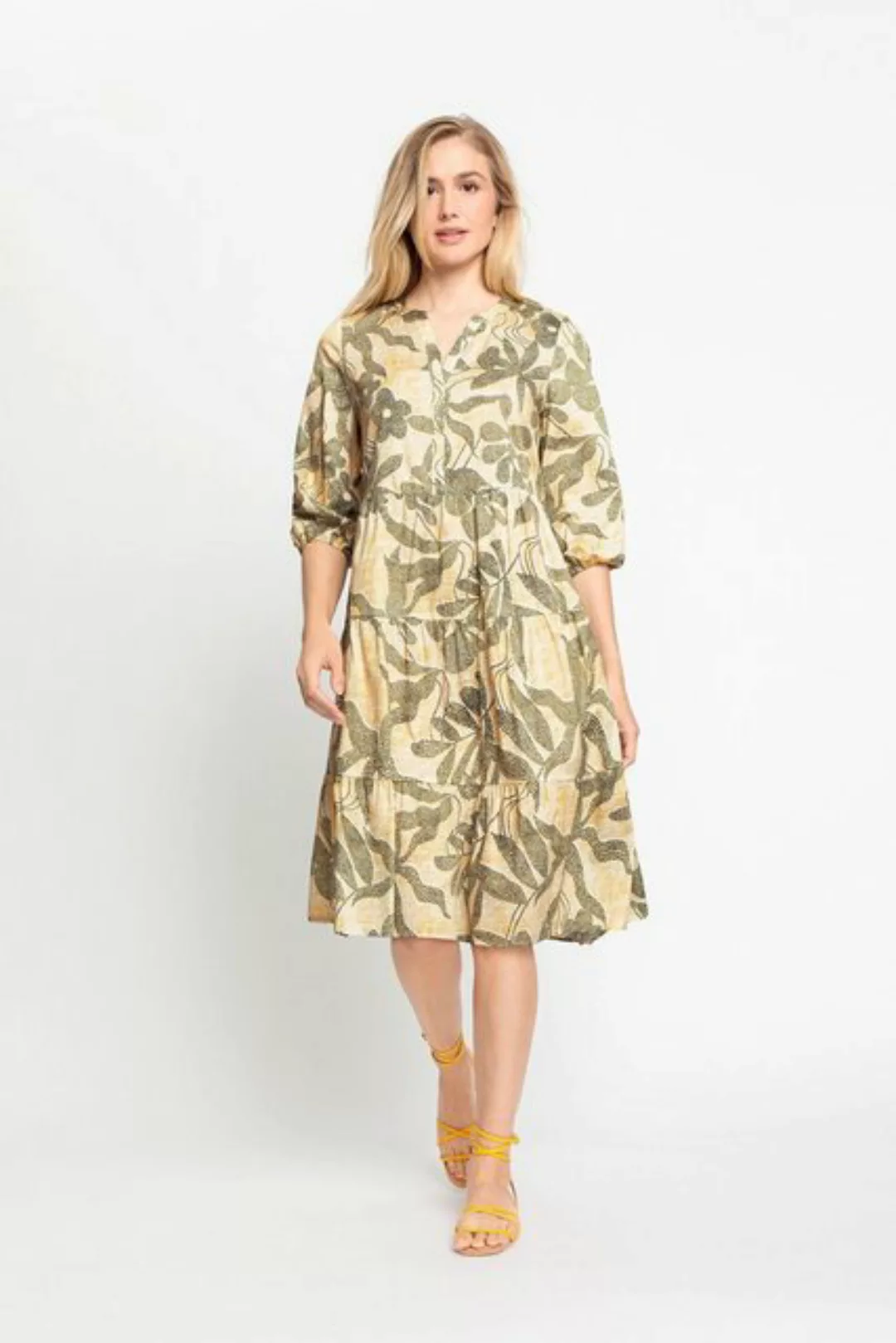 Olsen A-Linien-Kleid mit geschlitztem Rundhalsausschnitt günstig online kaufen