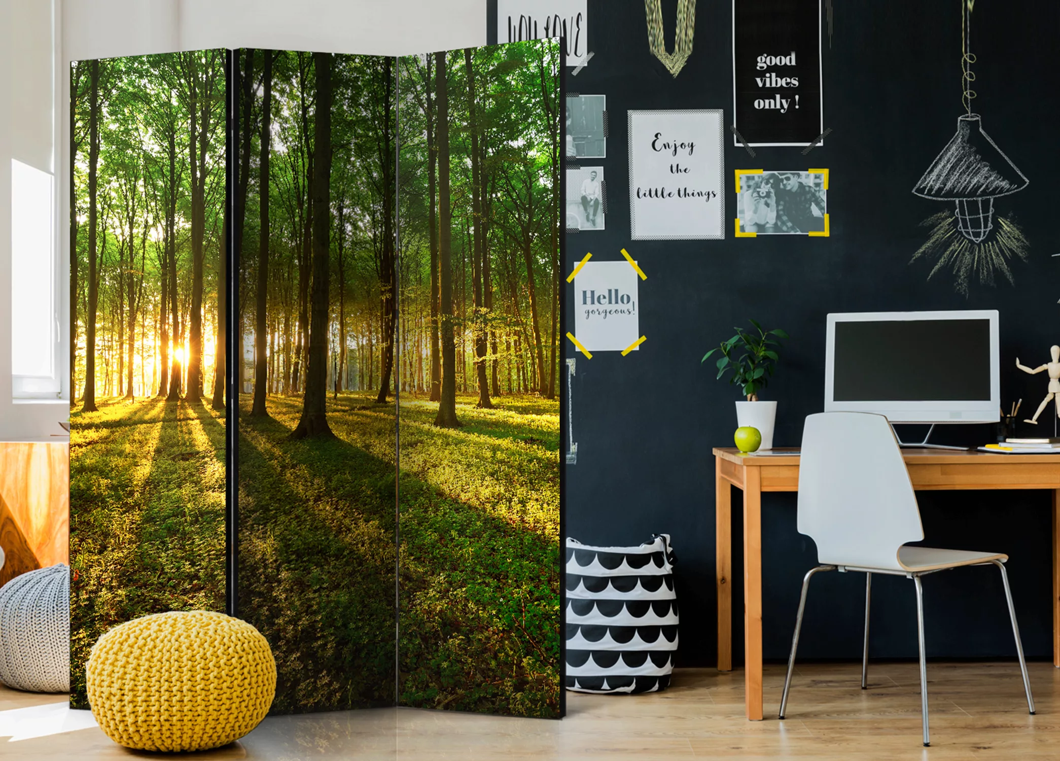 3-teiliges Paravent - Morning In The Forest [room Dividers] günstig online kaufen