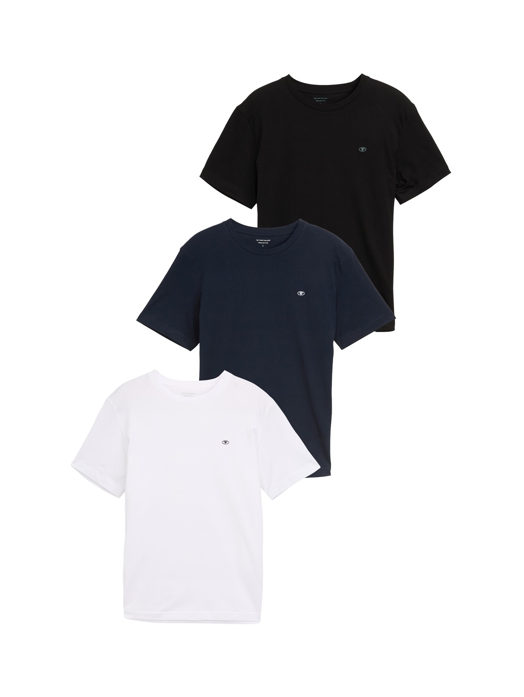 TOM TAILOR T-Shirt, (Packung, 3 tlg.), 3er Pack mit Logo-Stickerei günstig online kaufen