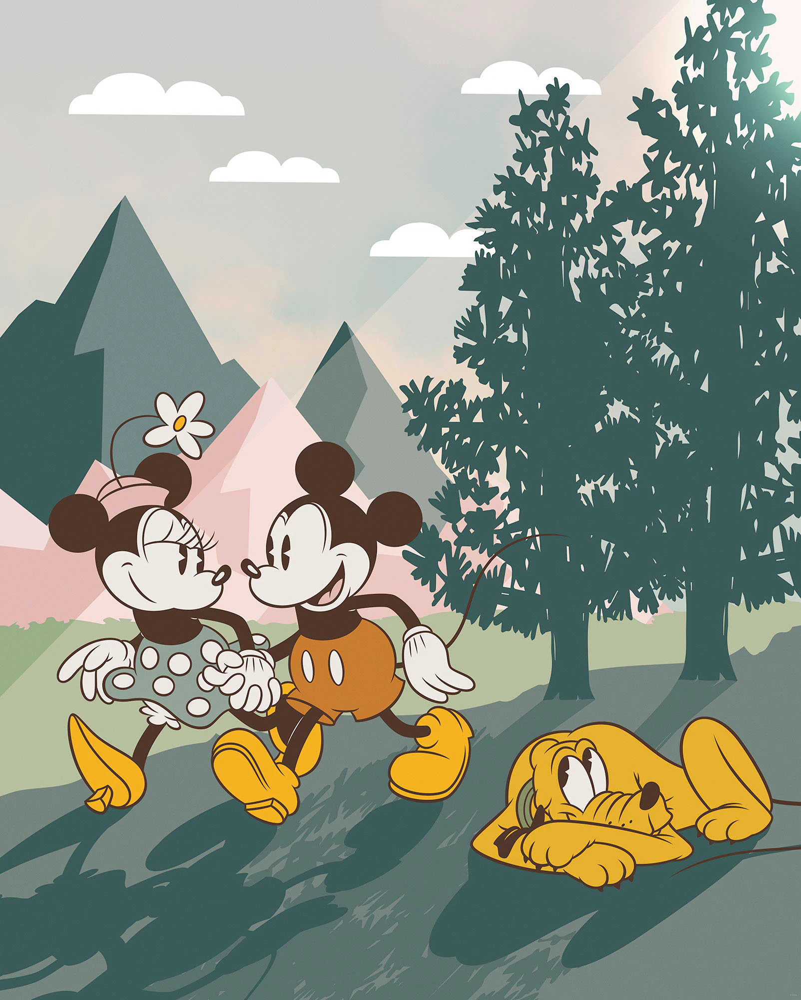 Komar Fototapete »Vlies Fototapete - Mickey & Minnie Embrace Nature - Größe günstig online kaufen