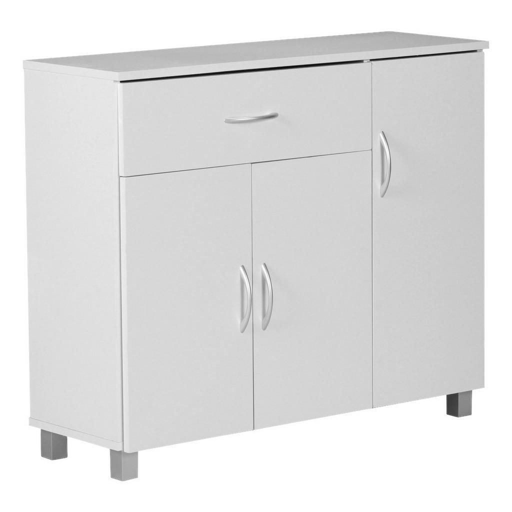 Sideboard weiß silber B/H/T: ca. 90x75x30 cm günstig online kaufen