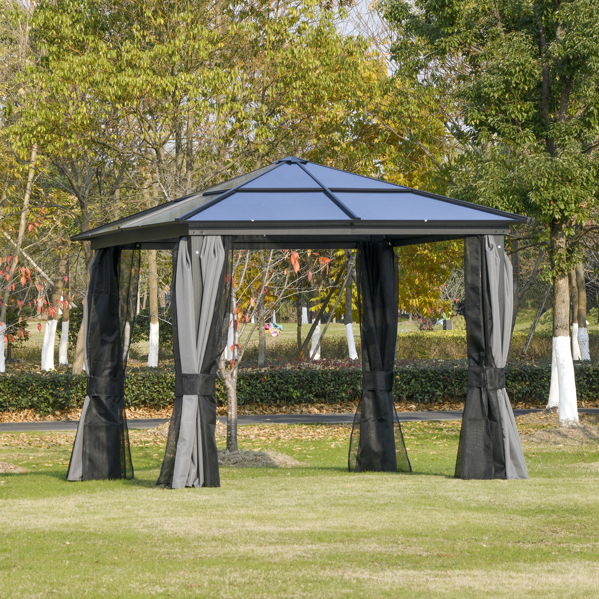 Outsunny Luxus Pavillon Gartenpavillon Alu Partyzelt Gartenzelt mit lichtdu günstig online kaufen