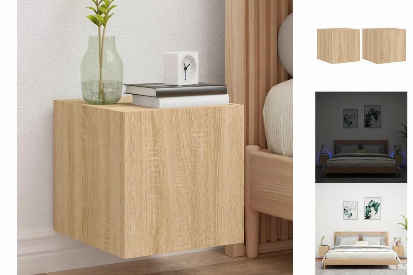 vidaXL Kleiderschrank TV-Wandschränke mit LED-Leuchten 2 Stk Sonoma-Eiche H günstig online kaufen