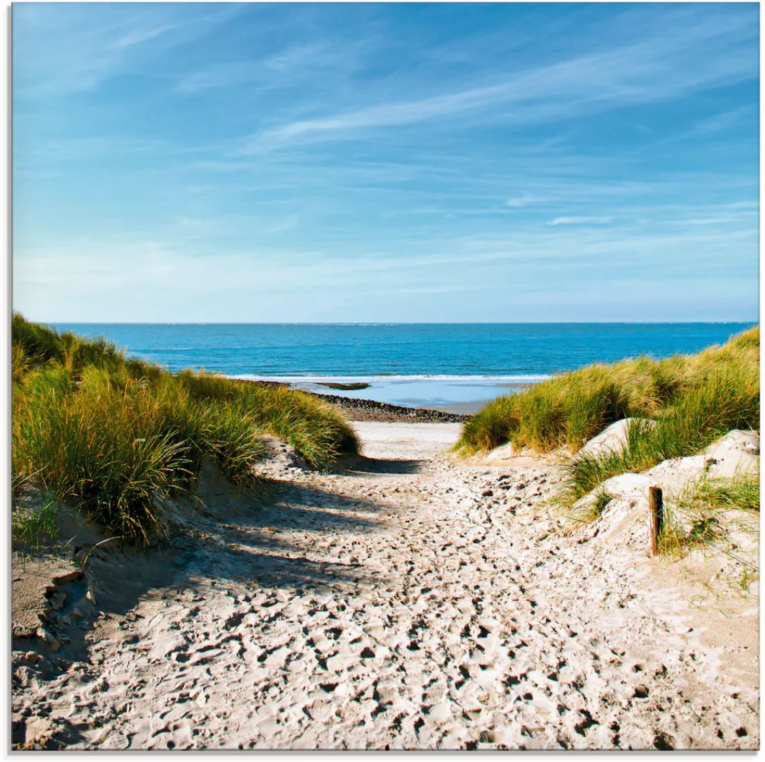 Artland Glasbild "Strand mit Sanddünen und Weg zur See", Strand, (1 St.), i günstig online kaufen