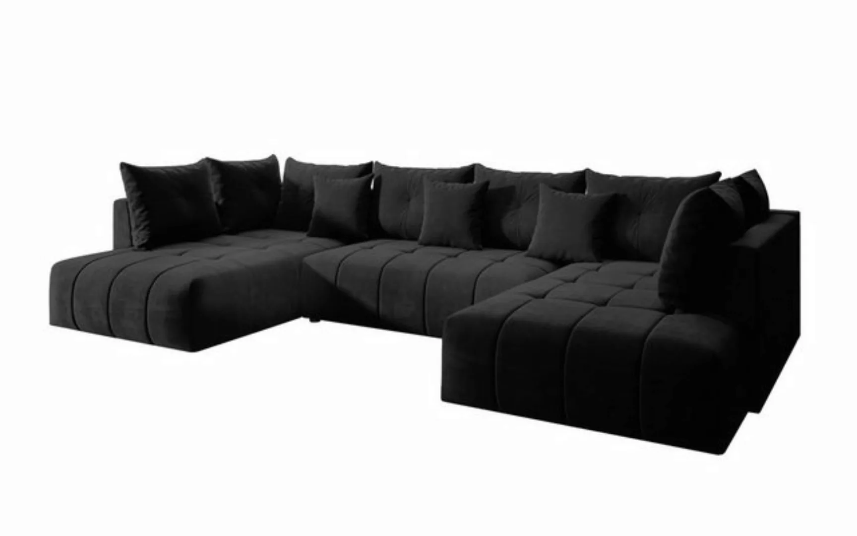 Furnix Wohnlandschaft NESSUN XXL Polstercouch Schlafsofa in U-Form Bettkast günstig online kaufen