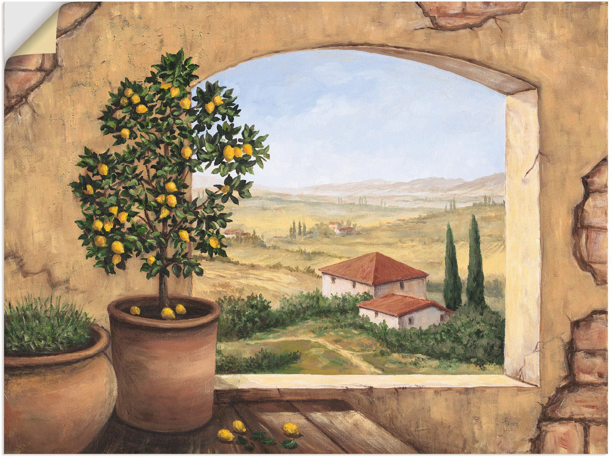 Artland Wandbild "Fenster in der Toskana", Fensterblick, (1 St.), als Alubi günstig online kaufen