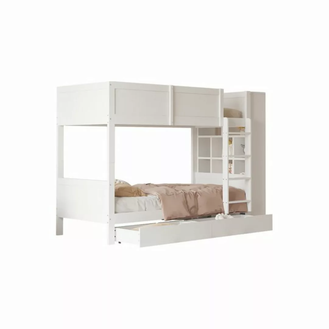 Merax Etagenbett, Massivholz Kinderbett Hausbett 90x200cm mit Schubladen un günstig online kaufen