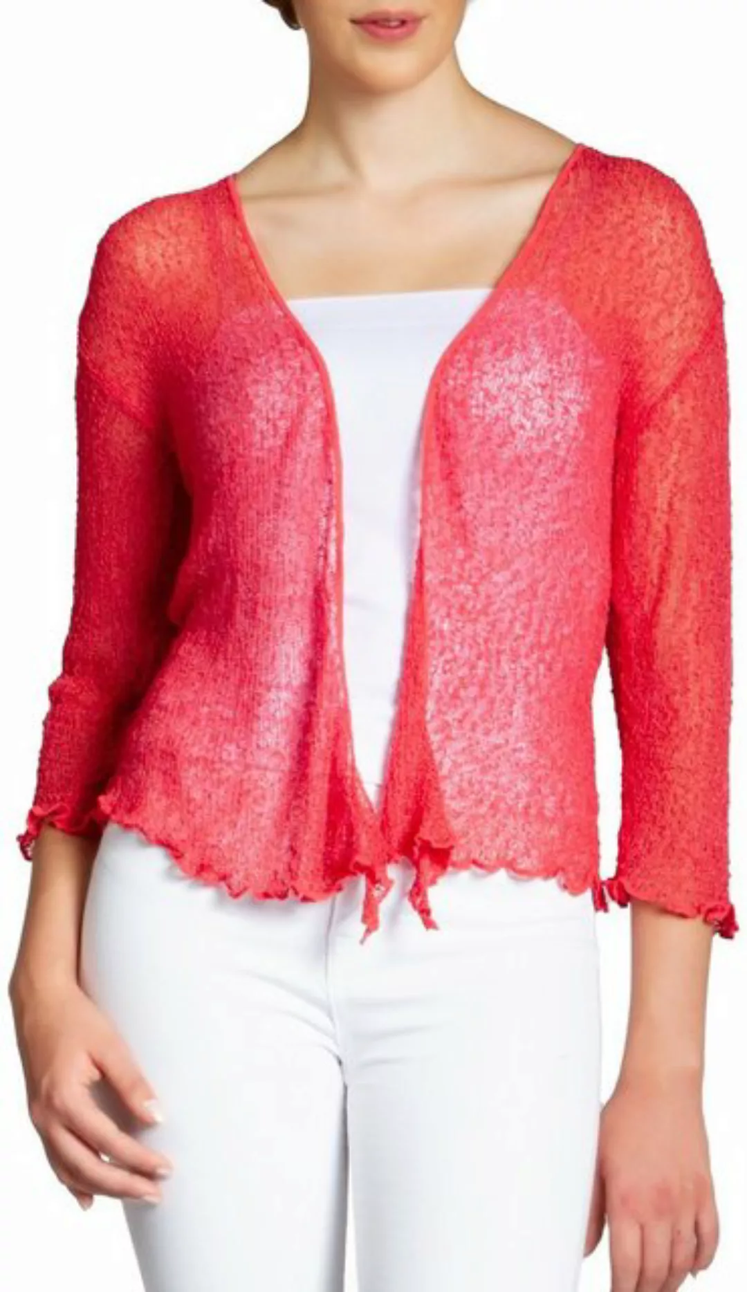 Caspar Strickjacke STJ022 angenehm leichter Damen Sommer Bolero mit 3/4 Arm günstig online kaufen