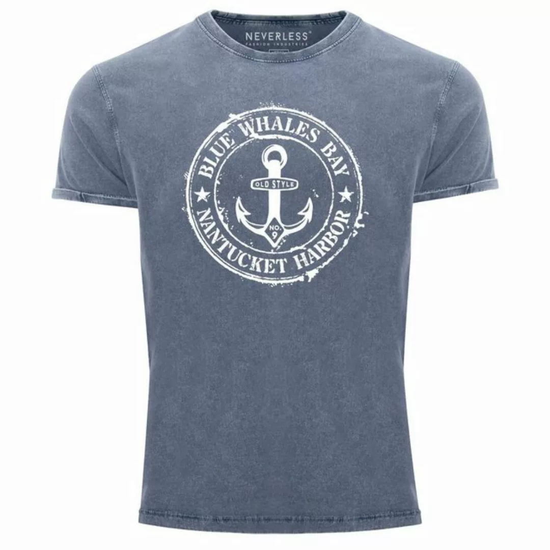 Print-Shirt Herren Vintage Shirt Anker Motiv maritim Retro Anchor Badge Vin günstig online kaufen
