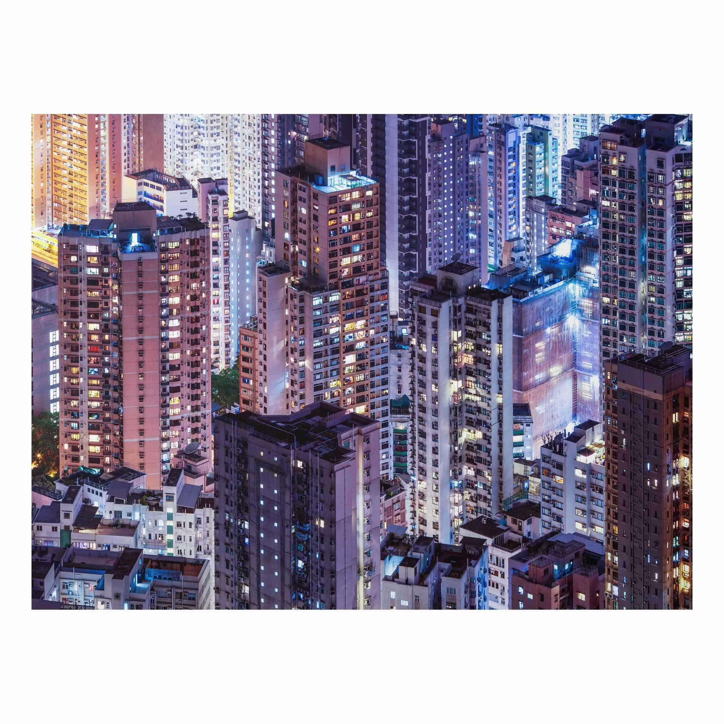 Alu-Dibond Bild Hongkong Lichtermeer günstig online kaufen
