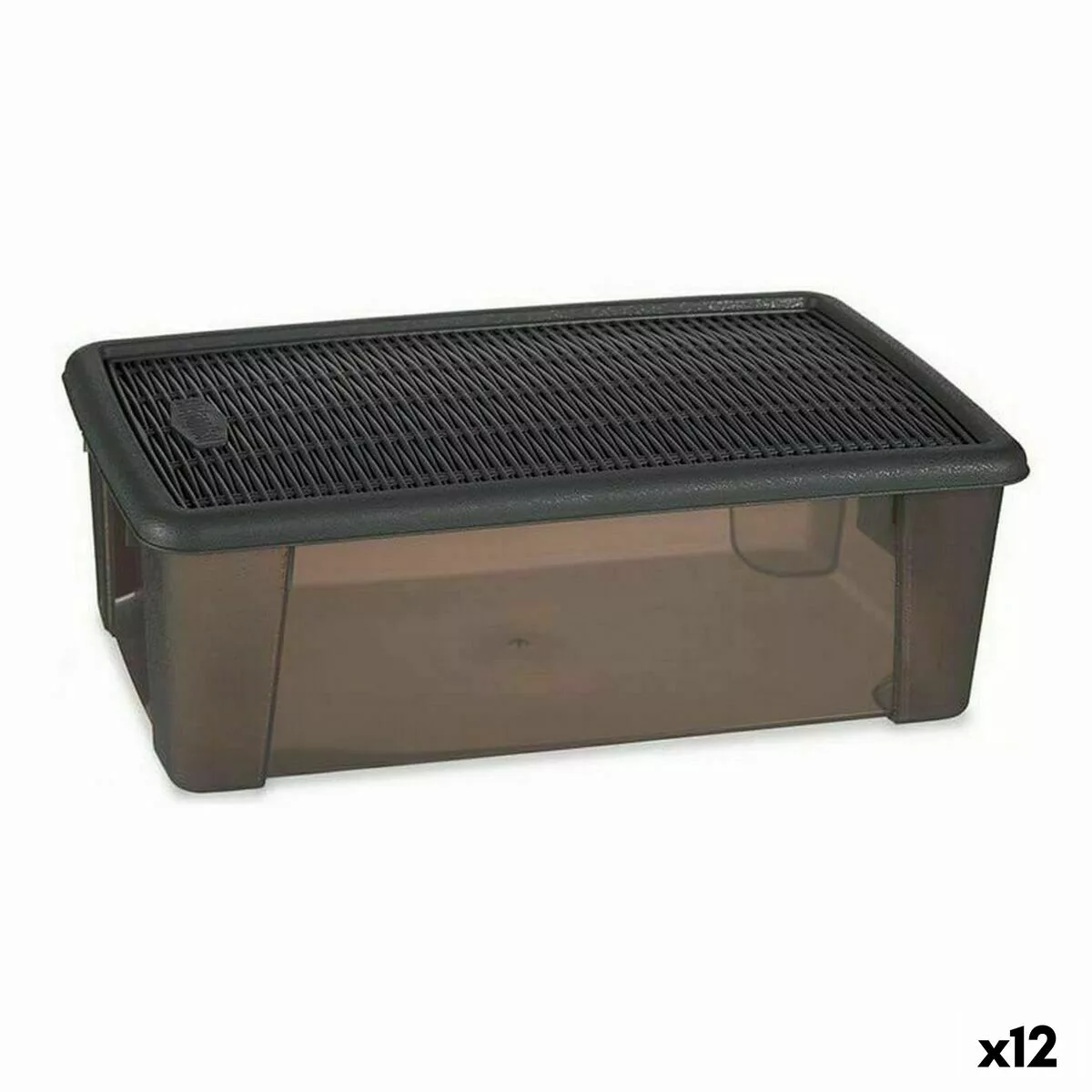 Box Mit Deckel Elegance Grau Kunststoff 5 L (19,5 X 11,5 X 33 Cm) (12 Stück günstig online kaufen