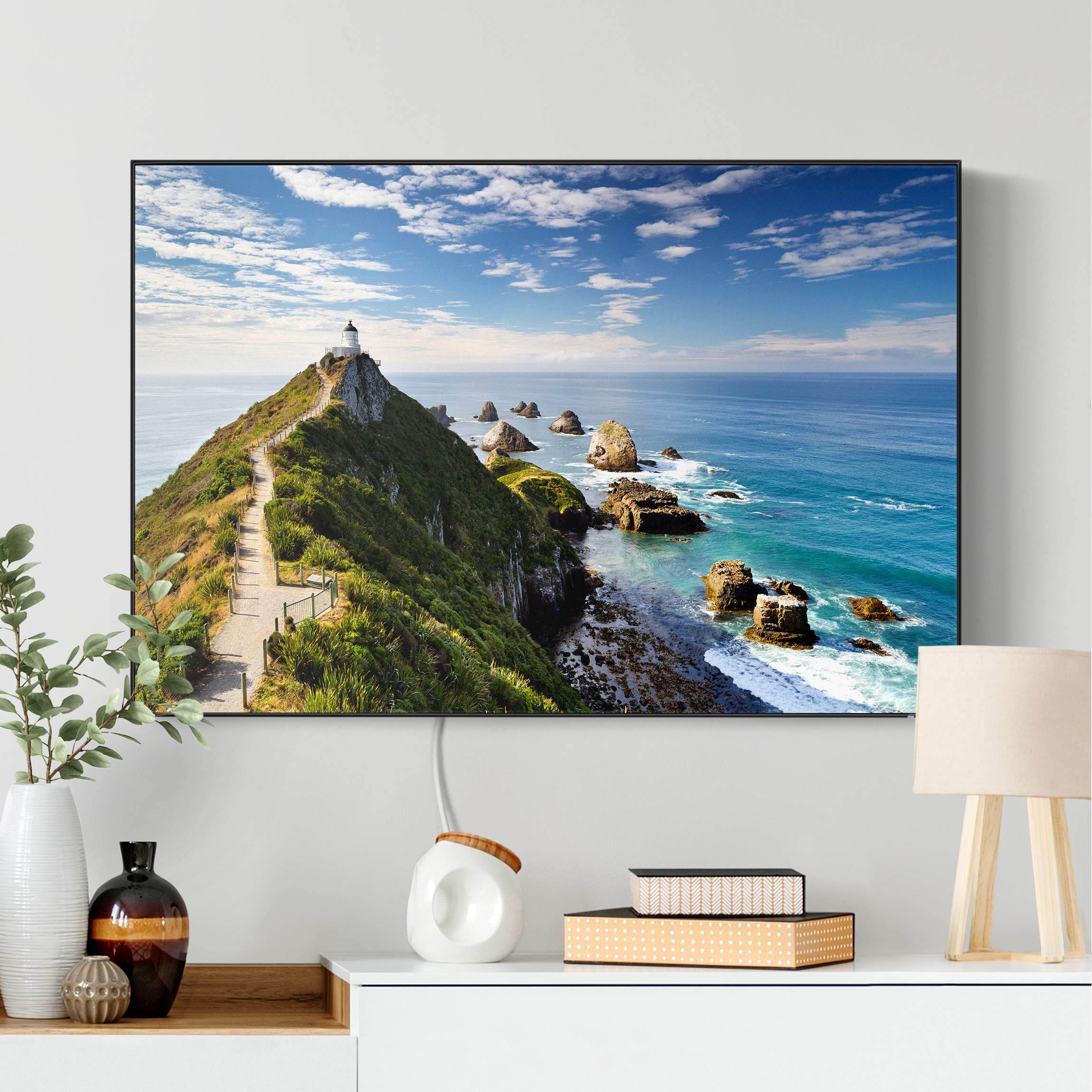 LED-Wechselbild Nugget Point Leuchtturm und Meer Neuseeland günstig online kaufen