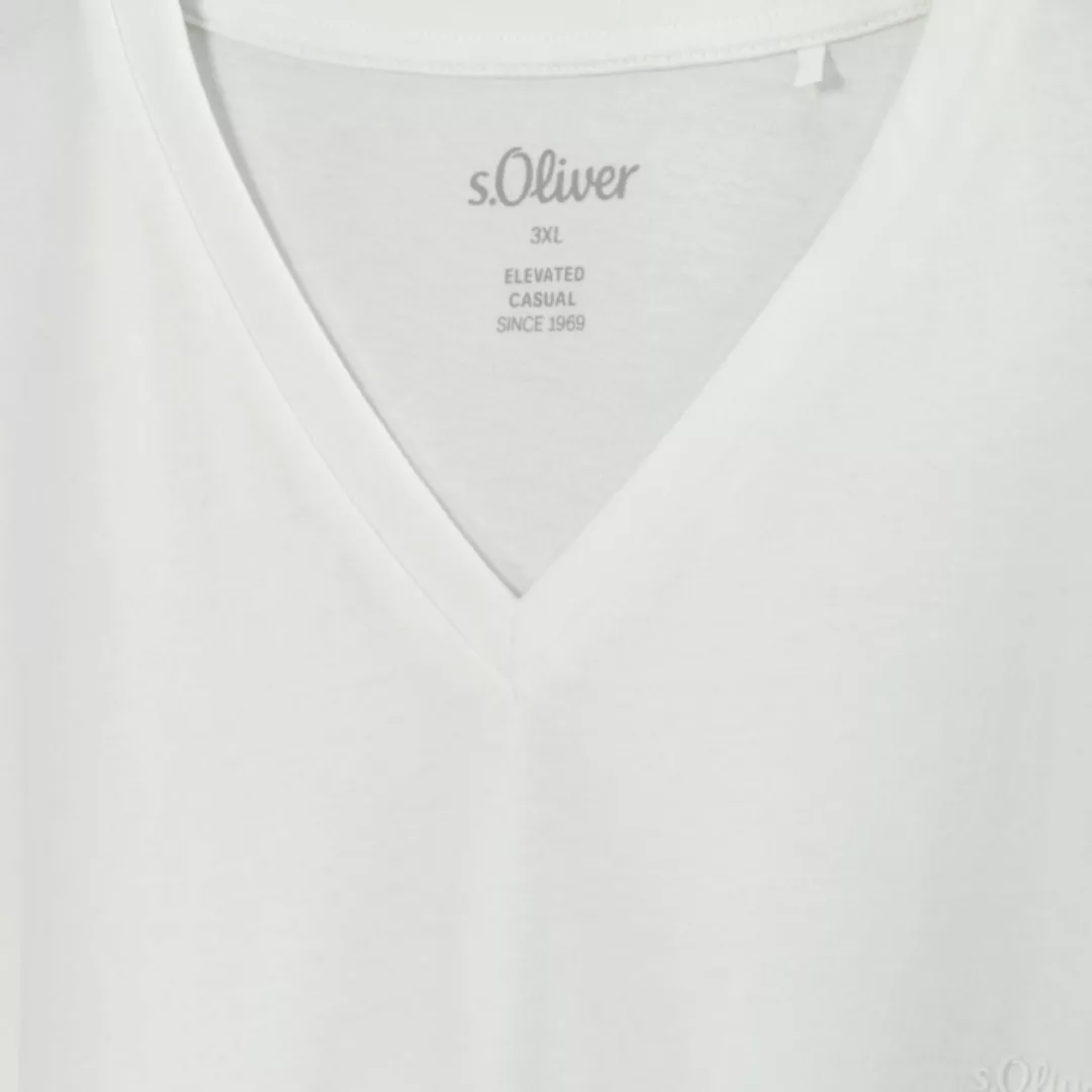 s.Oliver Kurzarmshirt Baumwoll-T-Shirt mit kleinem Logo-Print Logo günstig online kaufen