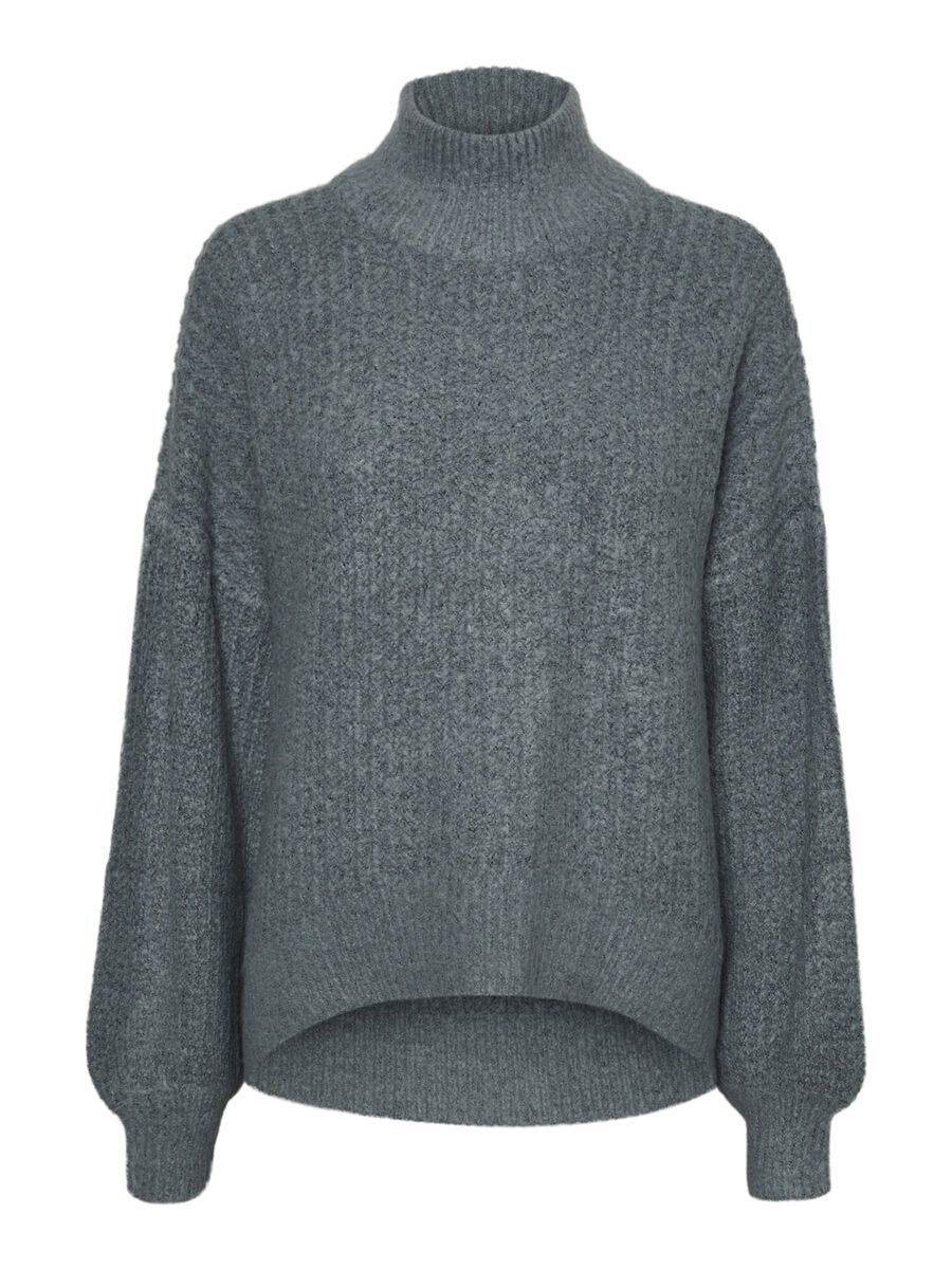 NOISY MAY Hoher Kragen Strickpullover Damen Blau günstig online kaufen