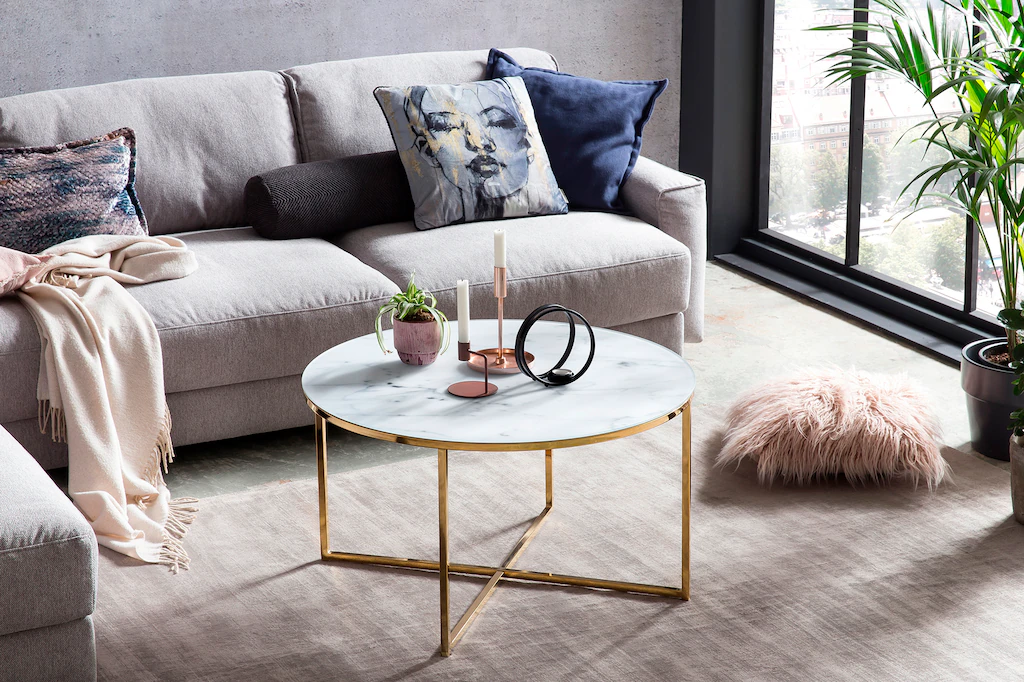 SalesFever Couchtisch, Elegantes Design mit Marmoroptik-Tischplatte günstig online kaufen