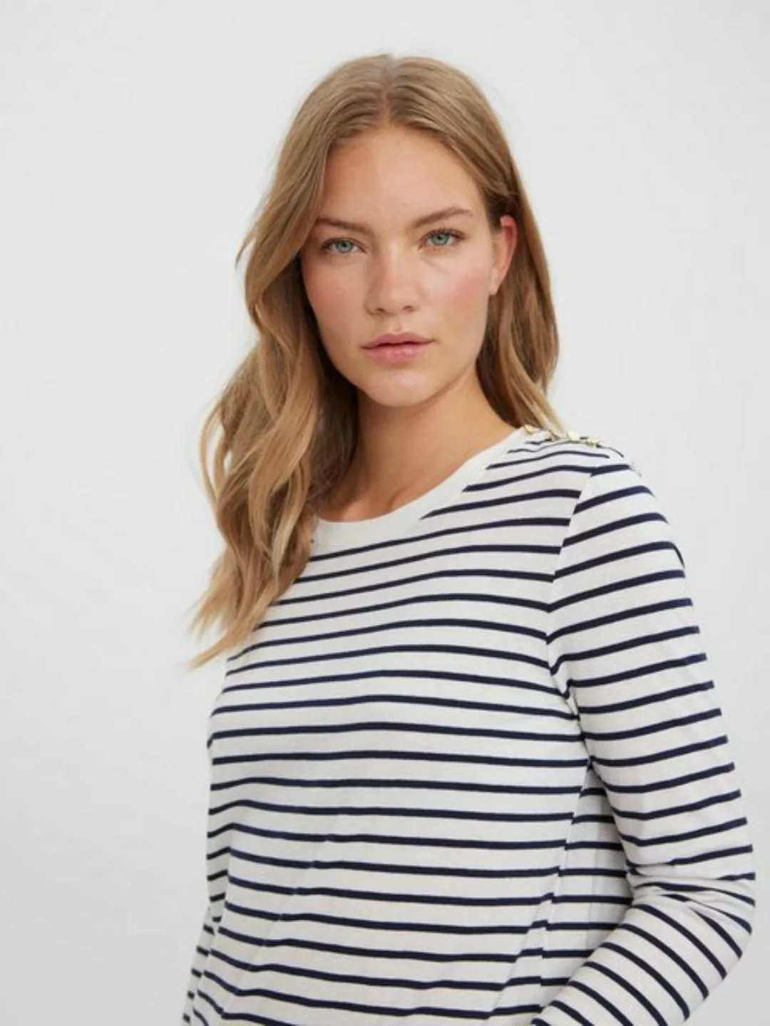 Vero Moda Langarmshirt VMLEXIE APRIL LS TOP JRS mit Zierknöpfen günstig online kaufen