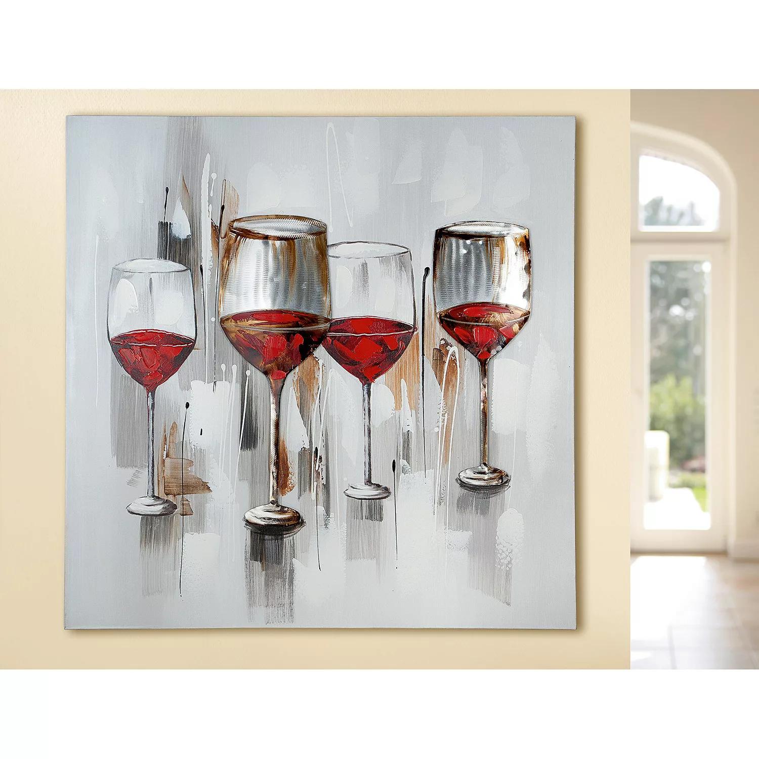 GILDE Wandbild "Hathi", Wein, (1 St.), handbemalt günstig online kaufen