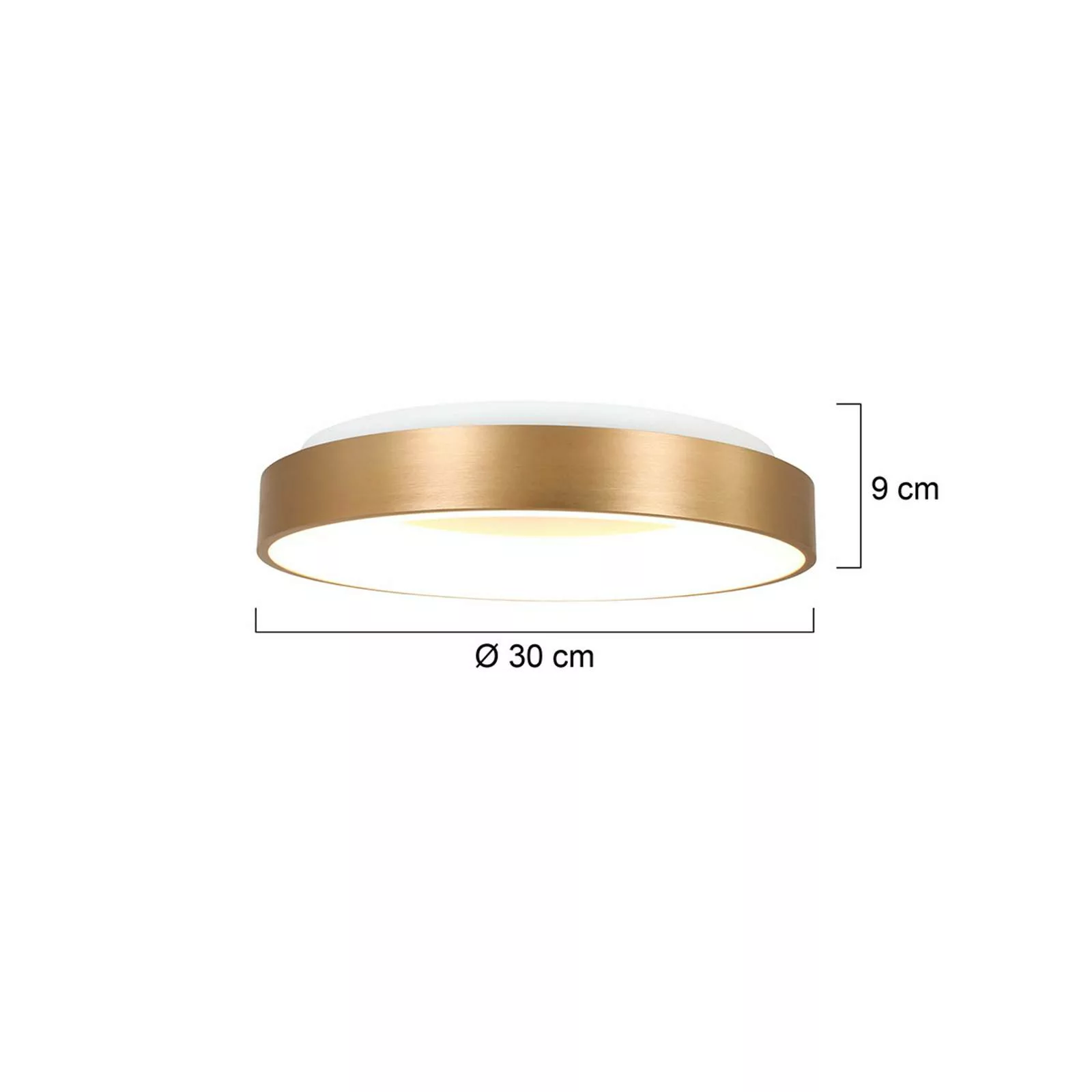LED Deckenleuchte Ringlede in Gold 30W 2800lm günstig online kaufen