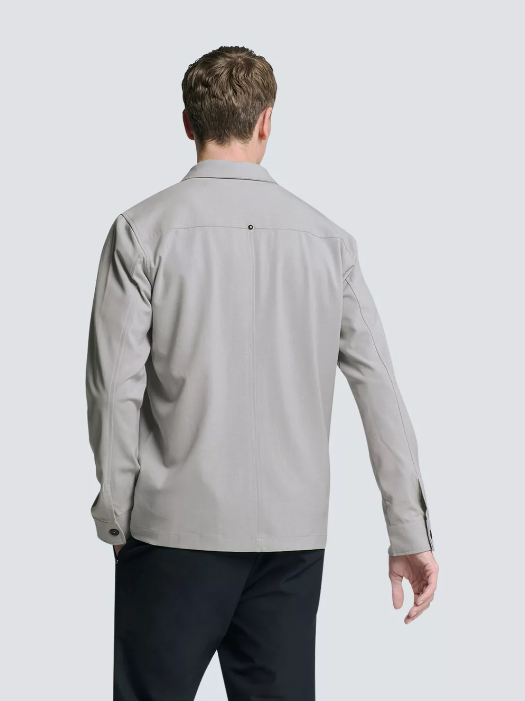 NO EXCESS Langarmhemd "No Excess Stretch Overshirt mit Reißverschluss" günstig online kaufen