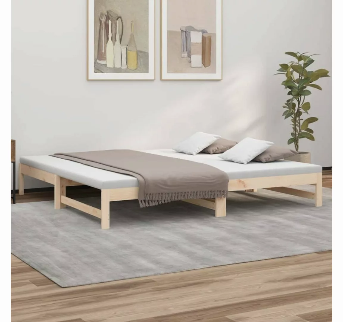 furnicato Bett Tagesbett Ausziehbar 2x(100x200) cm Massivholz Kiefer günstig online kaufen