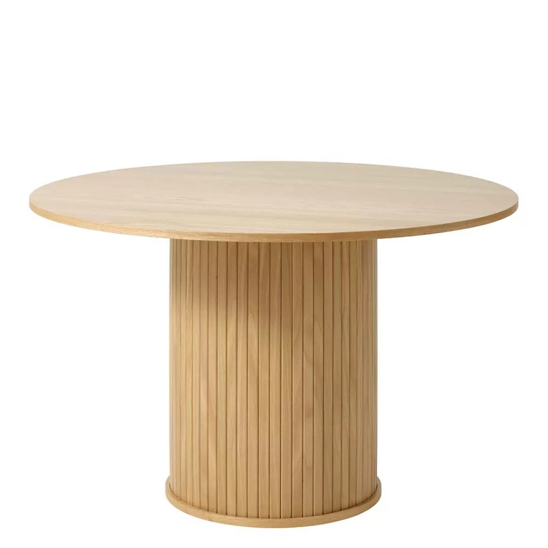 Tisch Esszimmer Eichefarben mit runder Tischplatte 120 cm breit günstig online kaufen